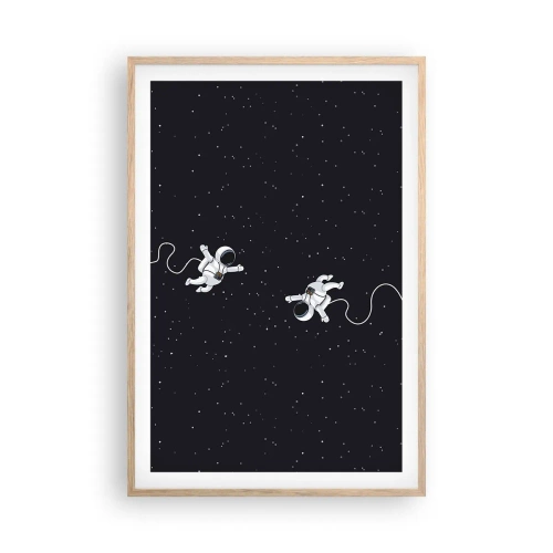 Plakát v rámu světlý dub - Kosmický tanec - 61x91 cm