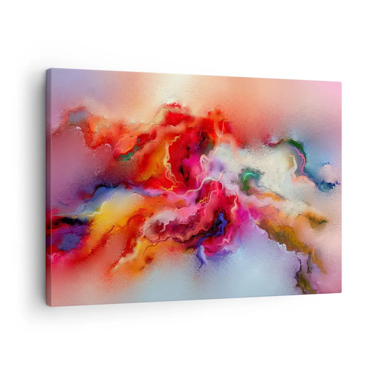 Obraz na plátně - Barevná abstrakce s dynamickou kompozicí - 70x50cm - Jak zachytit sny - dým - Moderní nástěnná dekorace do obývacího pokoje a ložnice ARTTOR