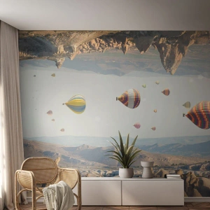 Fototapeta Premium Canvas - Zde je možné vše - Abstrakce, Balónky, Krajina - 350x256 cm