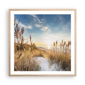 Plakát v rámu světlý dub - Severní pláž - 60x60 cm