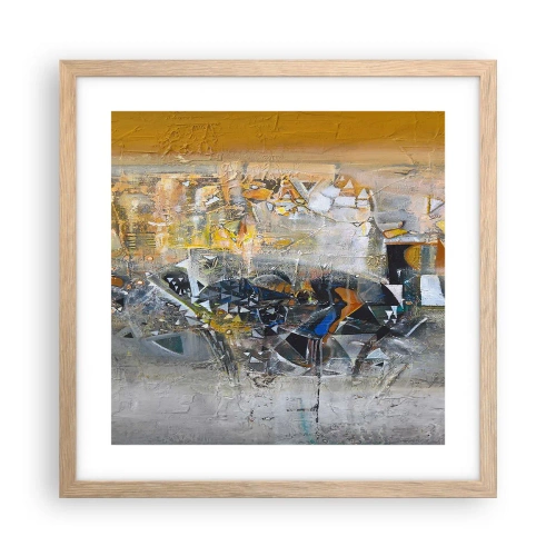 Plakát v rámu světlý dub - Všechno se podaří - 40x40 cm