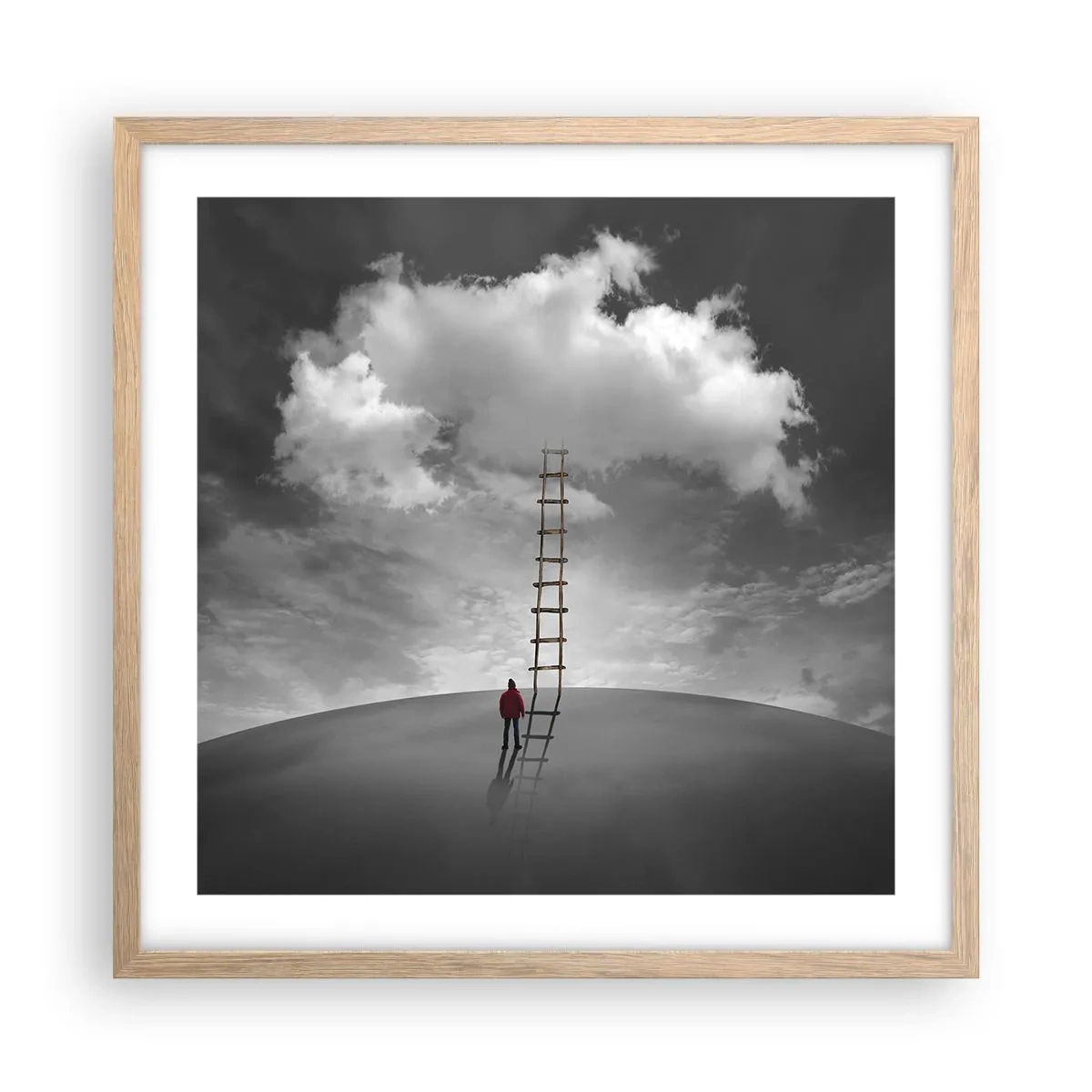 Plakát v rámu světlý dub - Všechno je možné - 50x50 cm