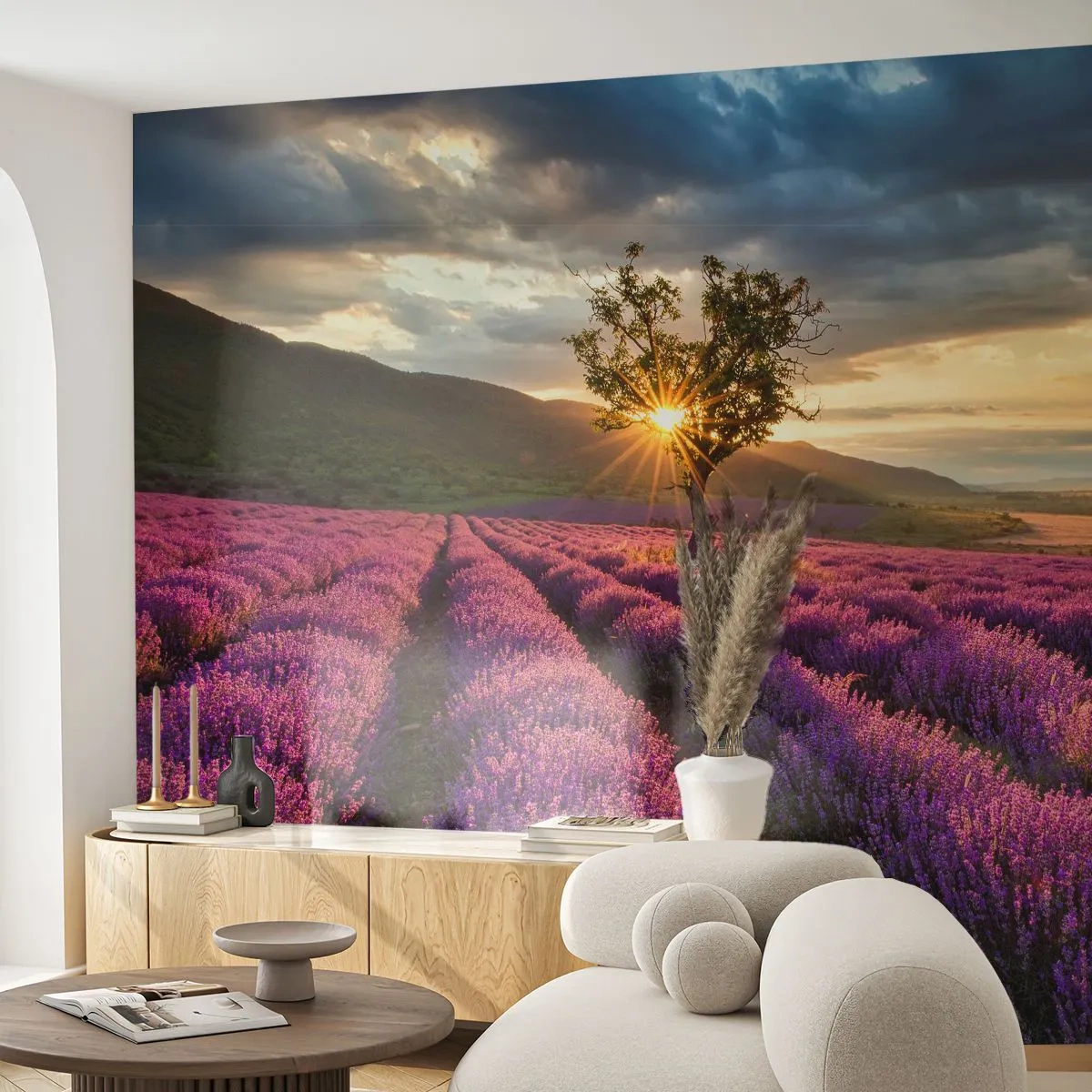 Fototapeta Samolepicí Deluxe Sticker - Aroma v barvě lila - Krajina, Levandule, Provence - 250x175 cm