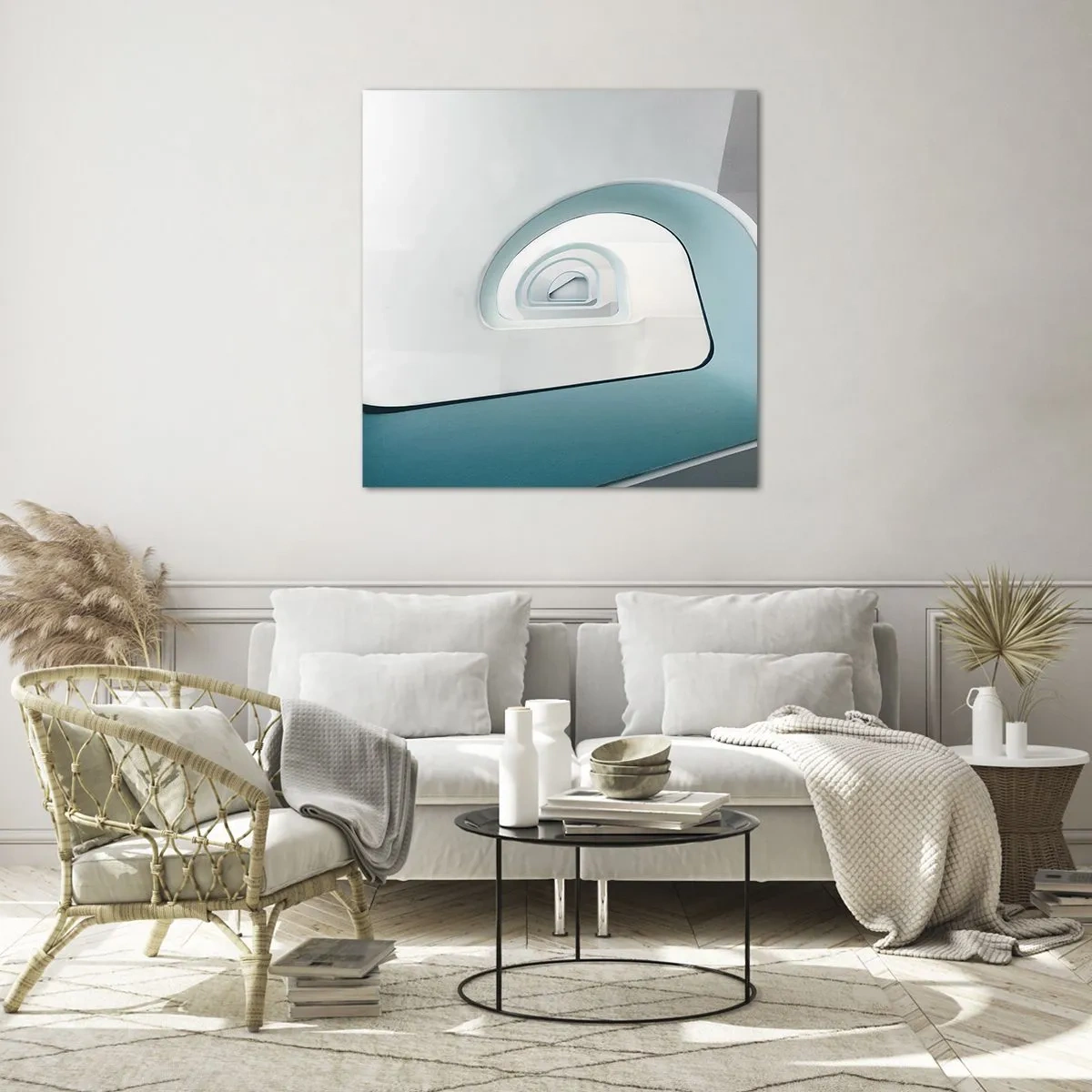 Obraz na skle - Na dno modré - 30x30 cm