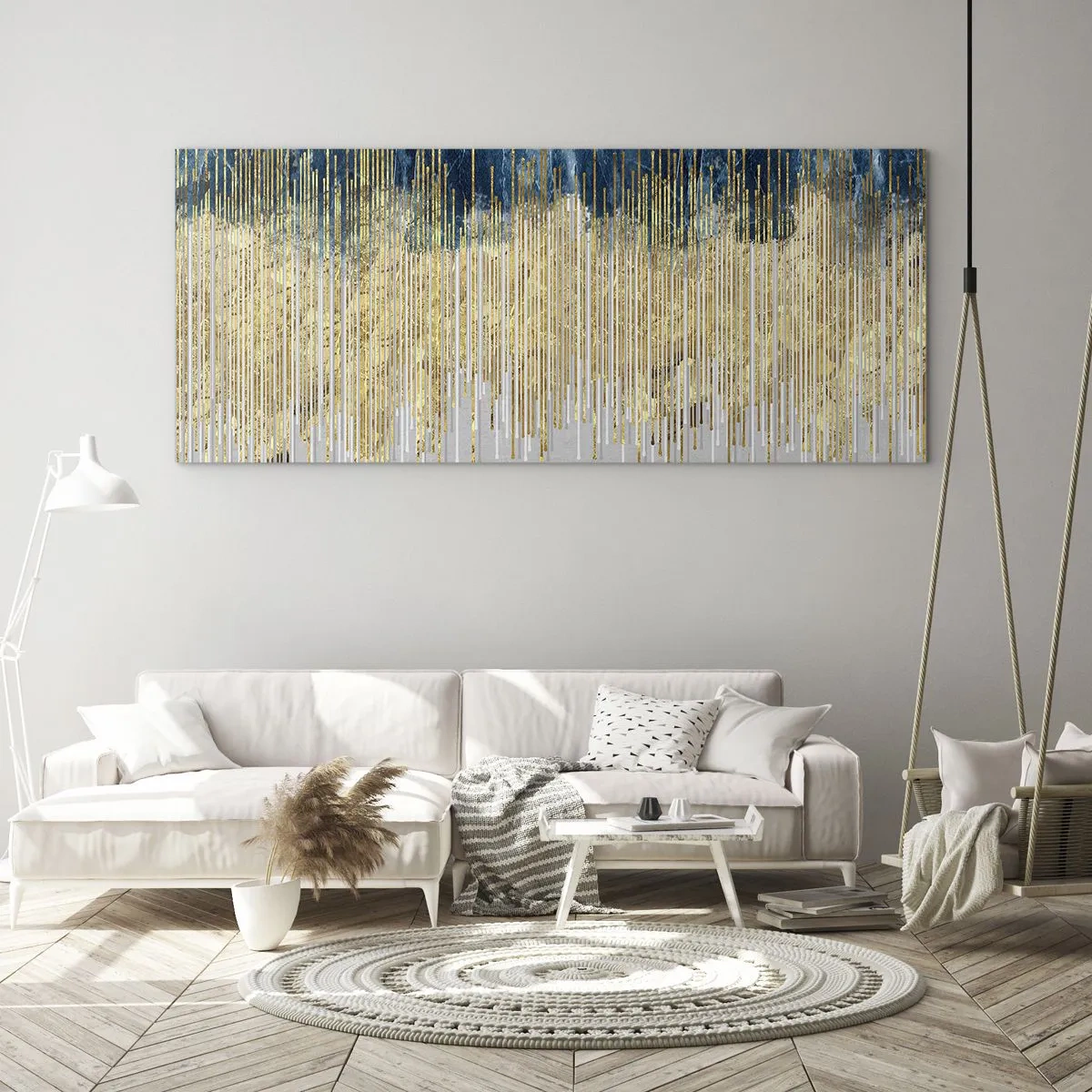 Obraz na skle - Zlacená hranice - 100x40 cm