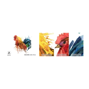 Vzor Fototapety Samolepicí Deluxe Sticker - Královský šat, královská pýcha - Kohout, Grafika, Chov - 100x30 cm