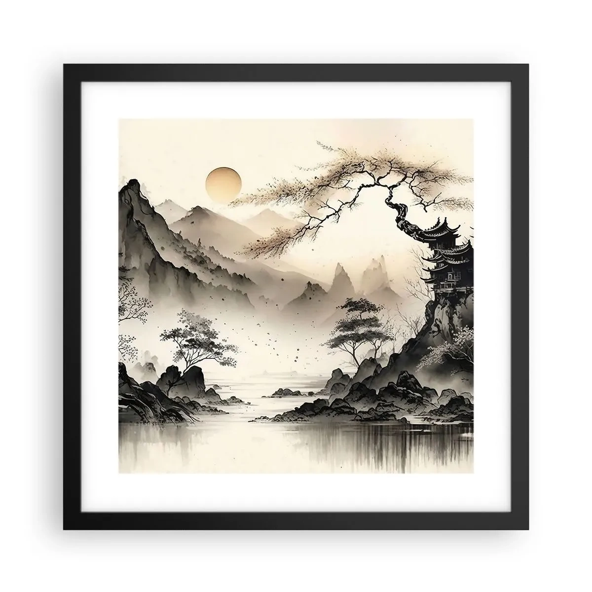 Plakát v černém rámu - Jedinečné kouzlo orientu - 40x40 cm