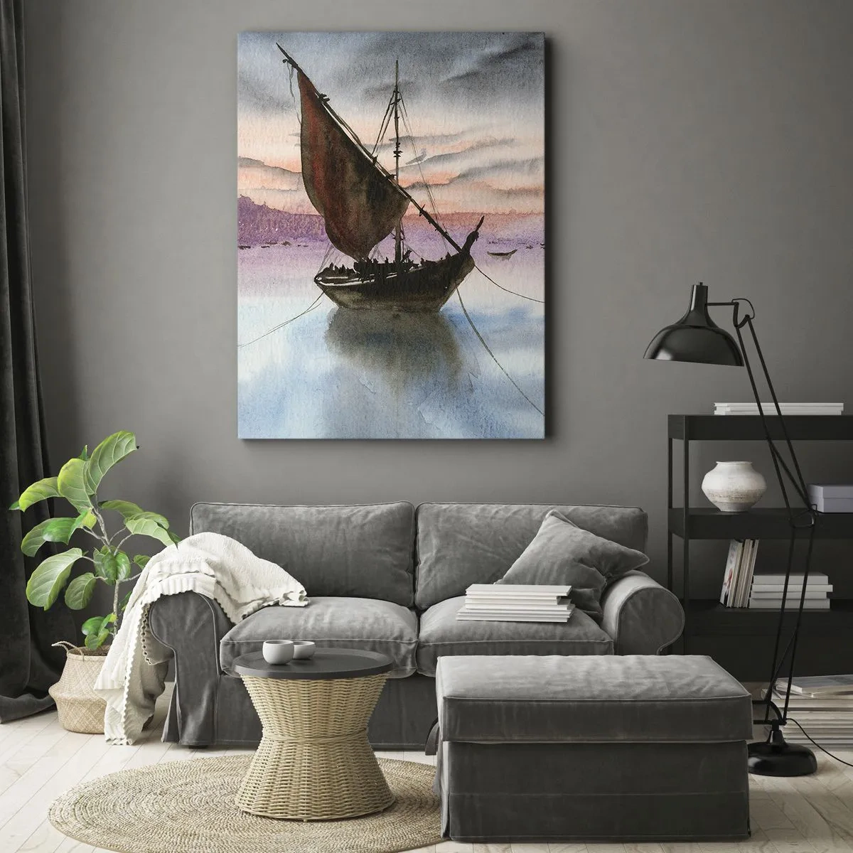 Obraz na plátně - Večer v přístavu - 50x70 cm