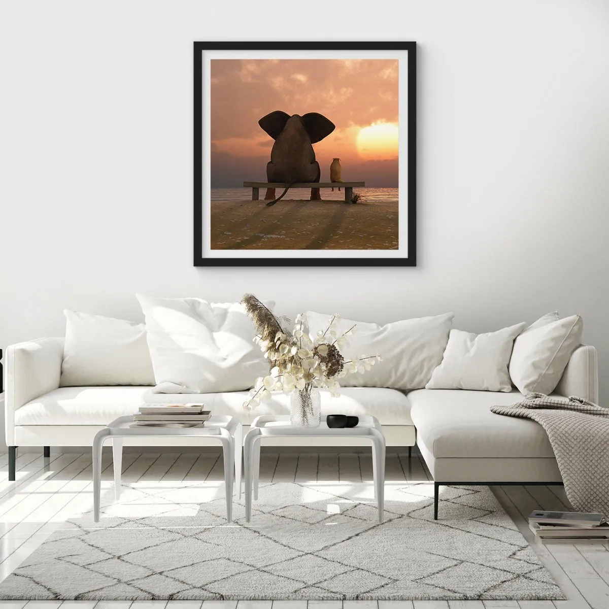 Plakát v černém rámu - Je skvělé spolu mlčet - 50x50 cm