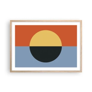 Plakát v rámu světlý dub - Kompozice tepla a chladu - 70x50 cm