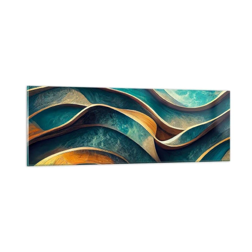 Obraz na skle - Meandry modré - 90x30 cm