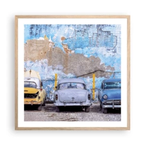 Plakát v rámu světlý dub - Setkání veteránů - 60x60 cm