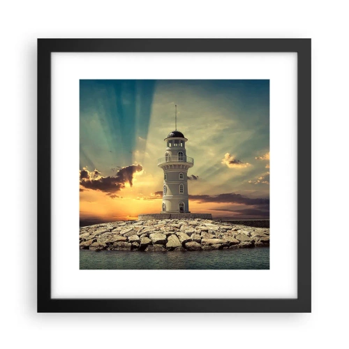 Plakát v černém rámu - Světlo - Dobro - Krása - 30x30 cm