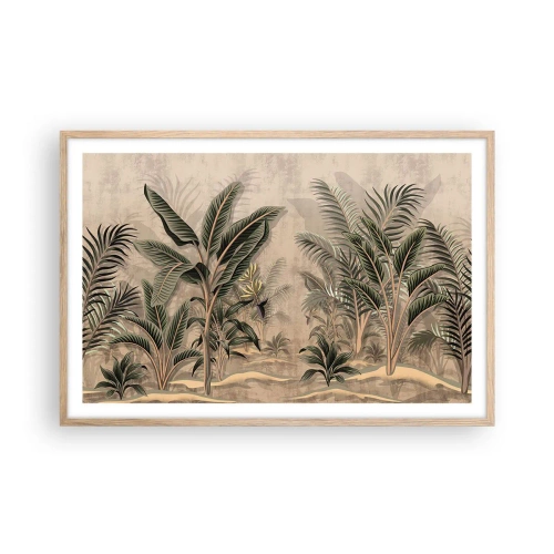 Plakát v rámu světlý dub - Rytina v koloniálním stylu - 91x61 cm