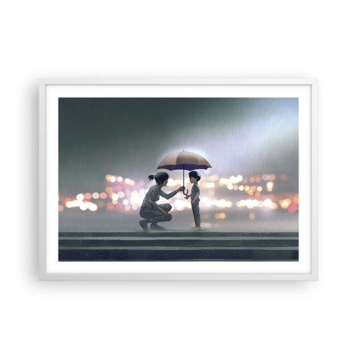 Plakát v bílém rámu - A vše je v pořádku - 70x50 cm