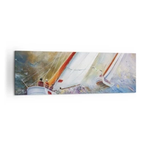 Obraz na plátně - Běžící přes vlny - 160x50 cm