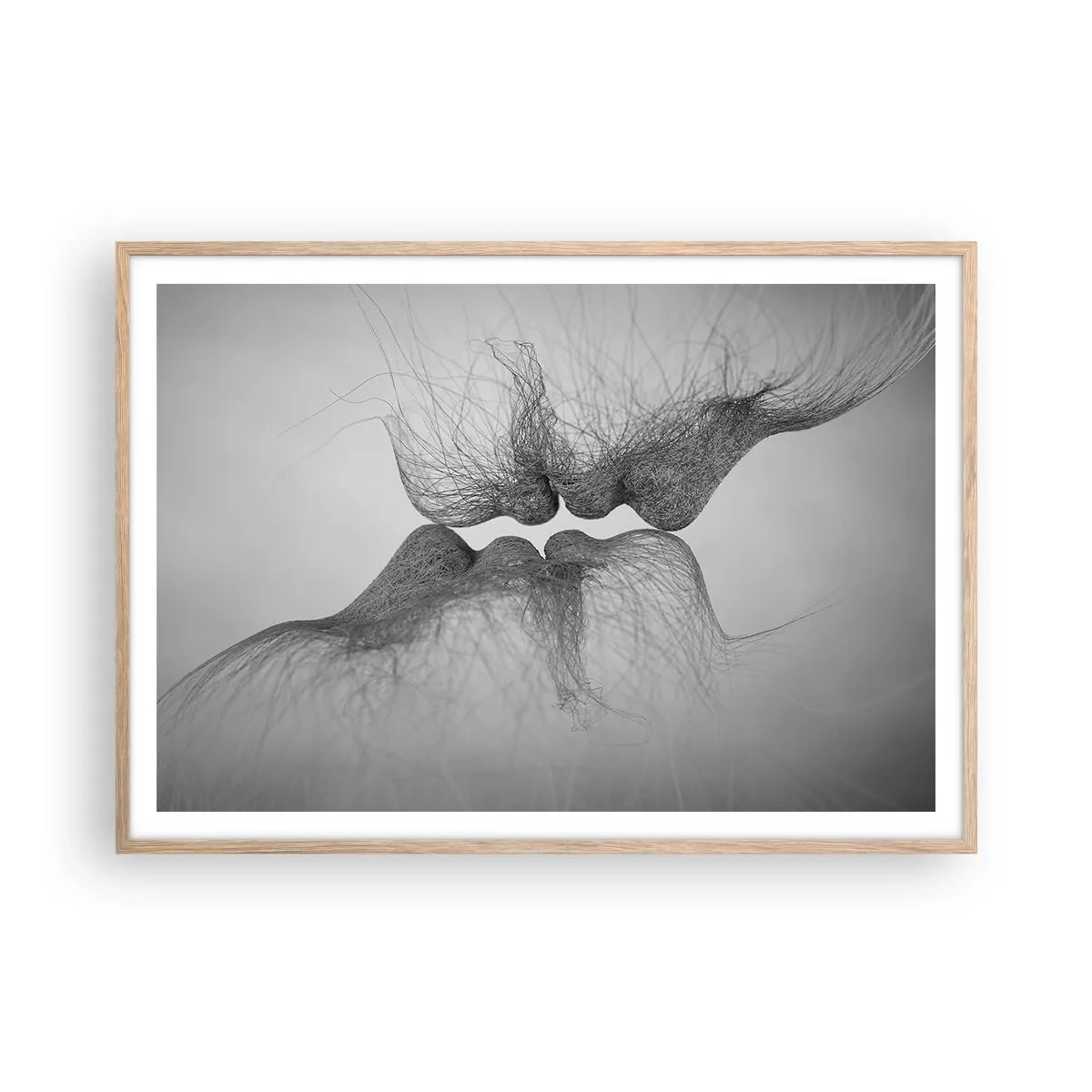 Plakát v rámu světlý dub - Polibek větru - 100x70 cm