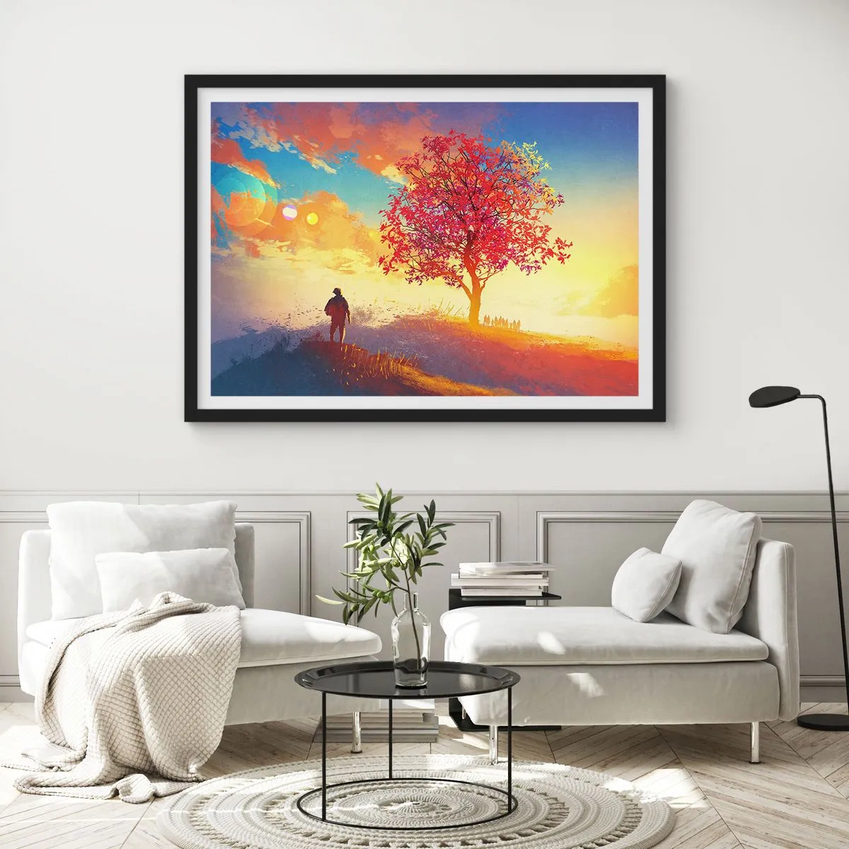 Plakát v černém rámu - Poutník u cíle - 100x70 cm