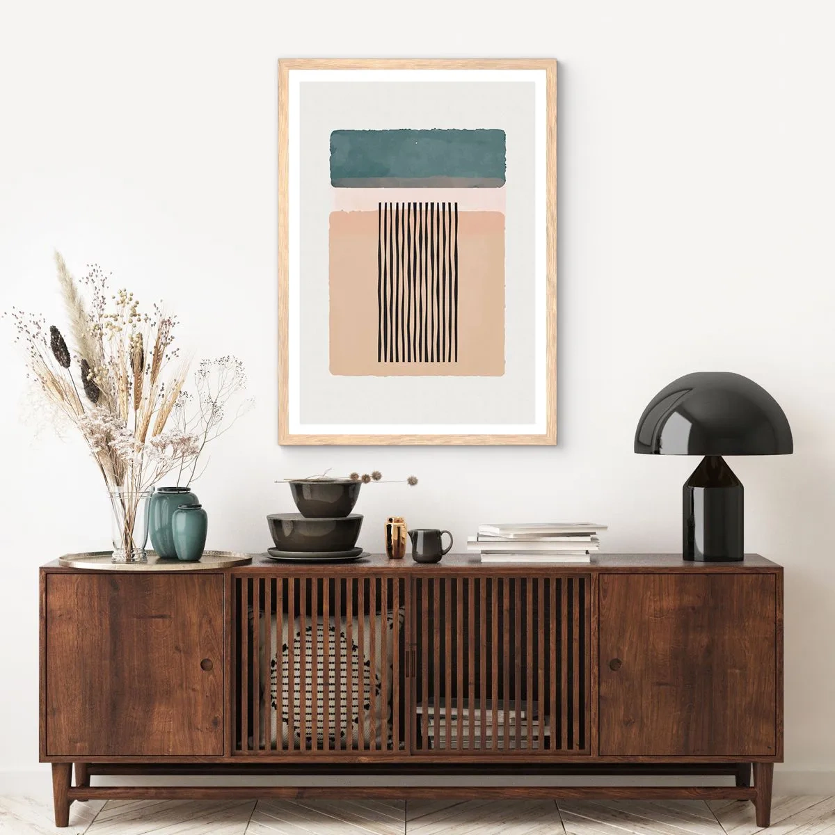 Plakát v rámu světlý dub - Všechno v pořádku - 40x50 cm