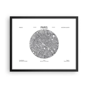 Plakát v černém rámu - Anatomie Paříže - 50x40 cm