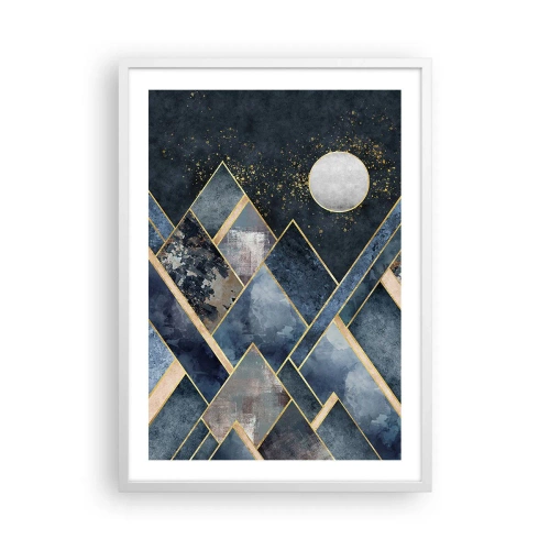 Plakát v bílém rámu - Geometrická krajina - 50x70 cm