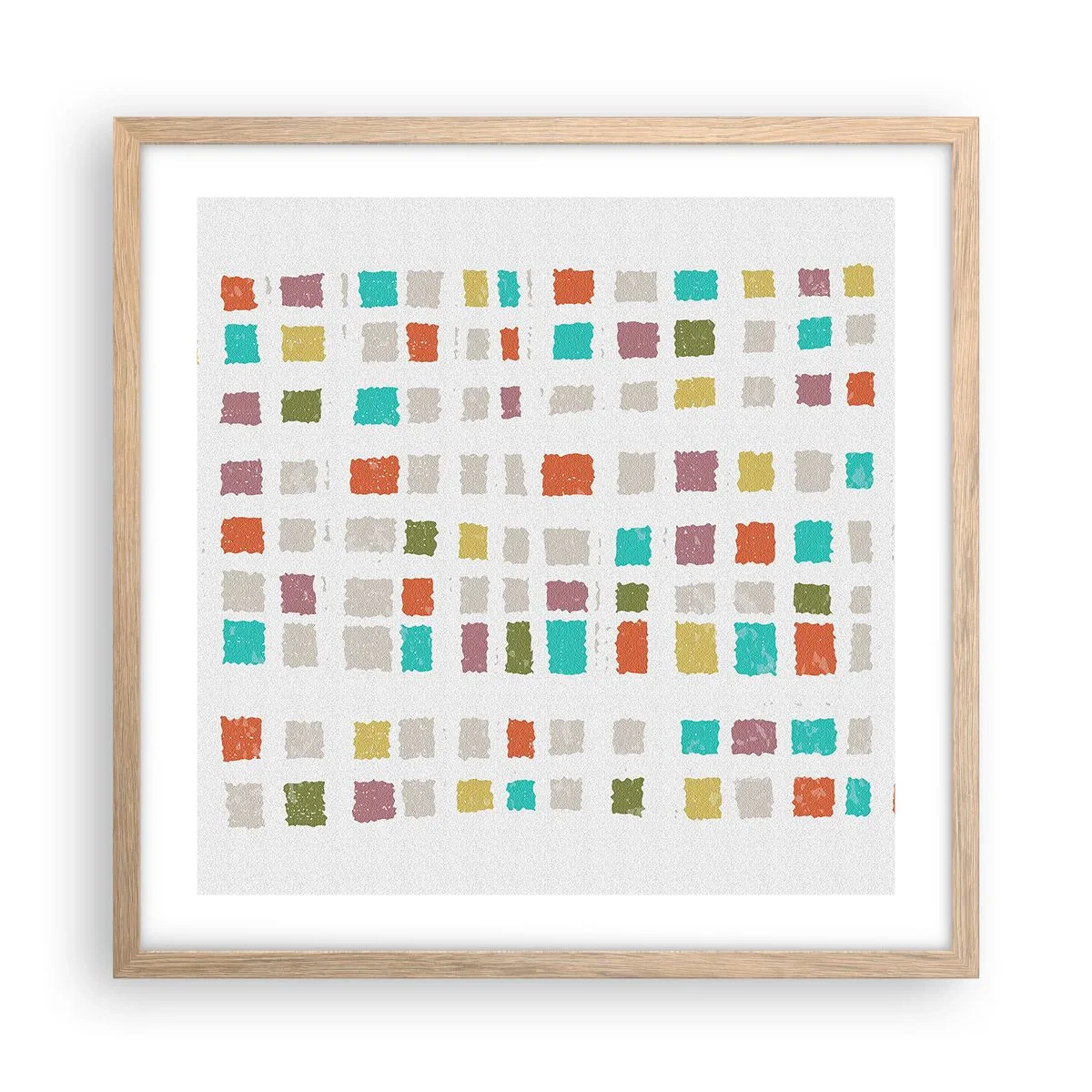 Plakát v rámu světlý dub - Neznámá hra - 50x50 cm