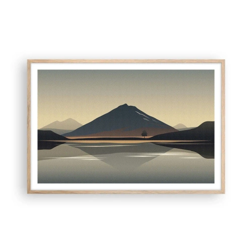 Plakát v rámu světlý dub - Zrcadlový odraz - 91x61 cm