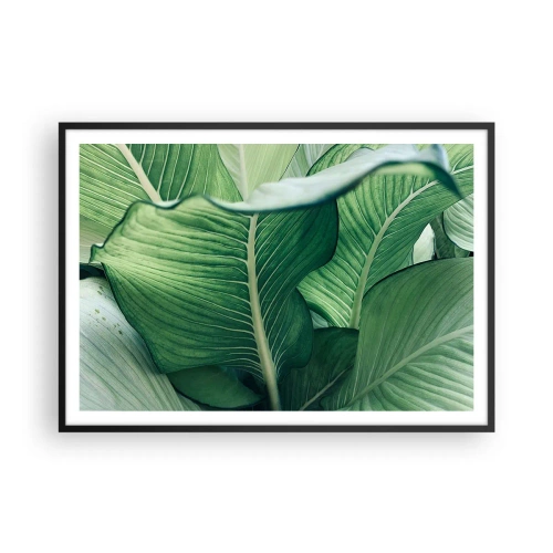 Plakát v černém rámu - Intenzivně zelený život - 100x70 cm