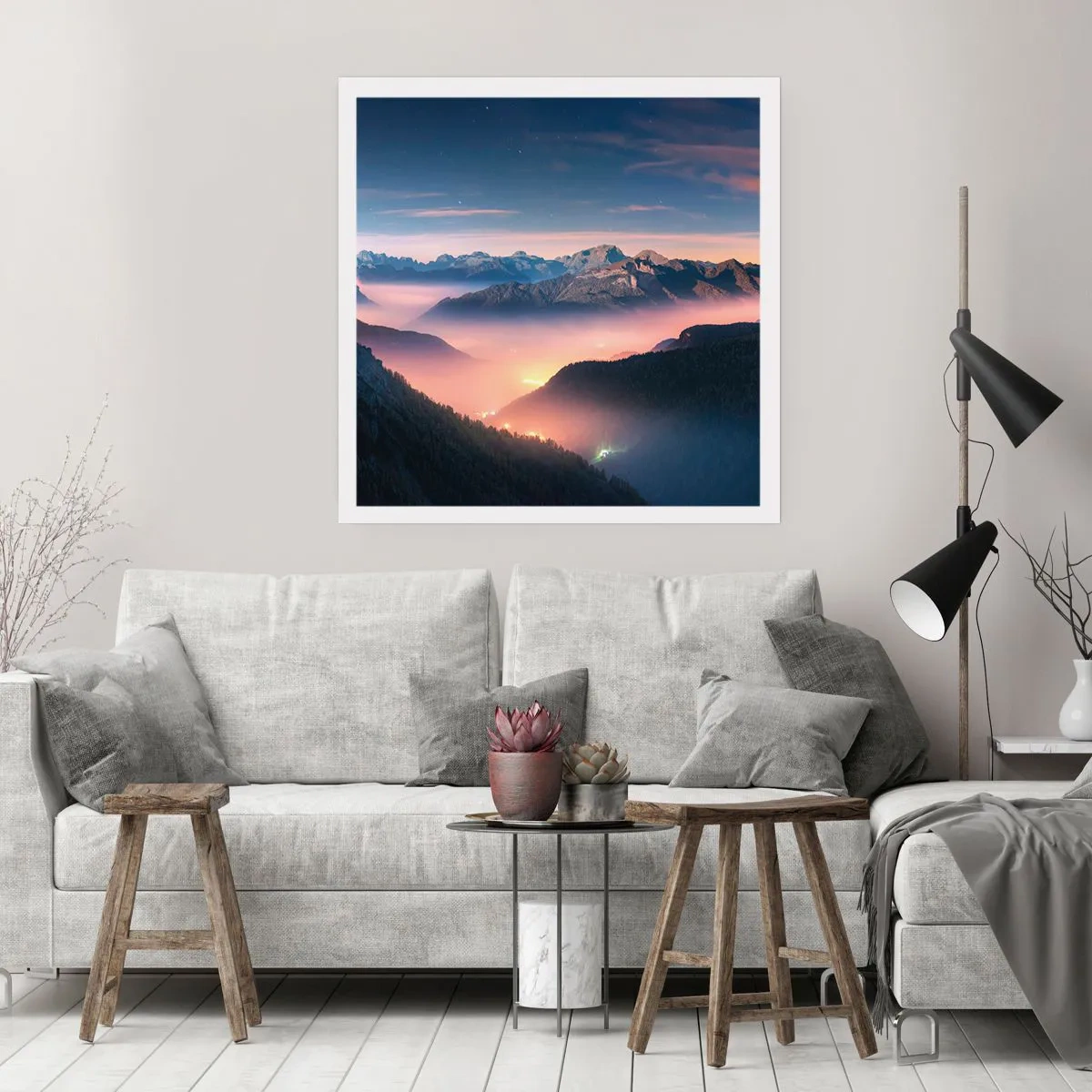 Plakát - Světlo v údolích - 50x50 cm