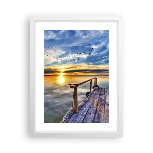 Plakát v bílém rámu - Vítr jde odpočívat - 30x40 cm