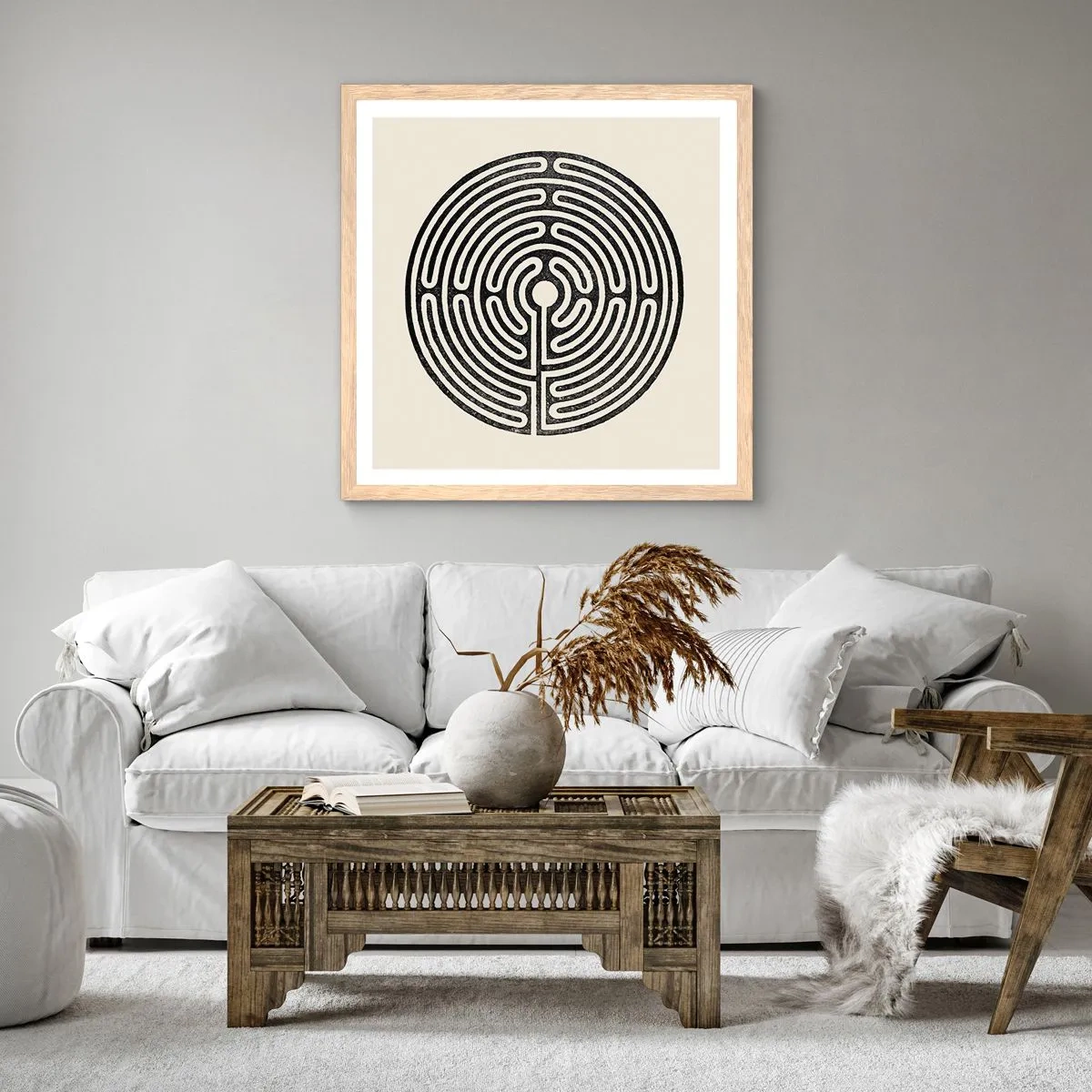 Plakát v rámu světlý dub - Tajemný řád - 50x50 cm