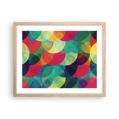 Plakát v rámu světlý dub - Vstoupit do duhy - 50x40 cm
