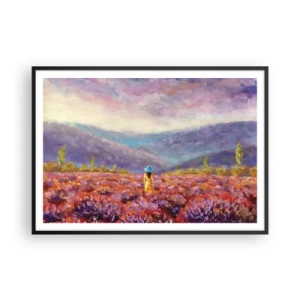 Plakát v černém rámu - V levandulovém světě - 100x70 cm