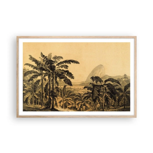 Plakát v rámu světlý dub - V koloniálním stylu - 91x61 cm