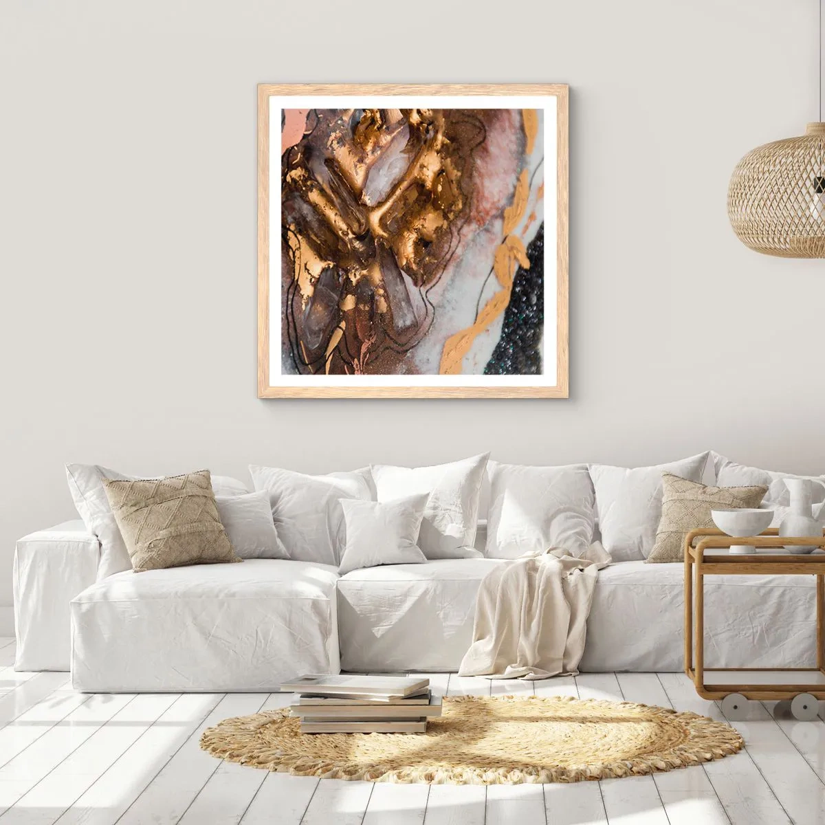 Plakát v rámu světlý dub - Prvek země - 50x50 cm