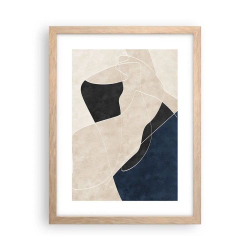 Plakát v rámu světlý dub - Abstraktní kompozice – kontrast barev - 30x40 cm