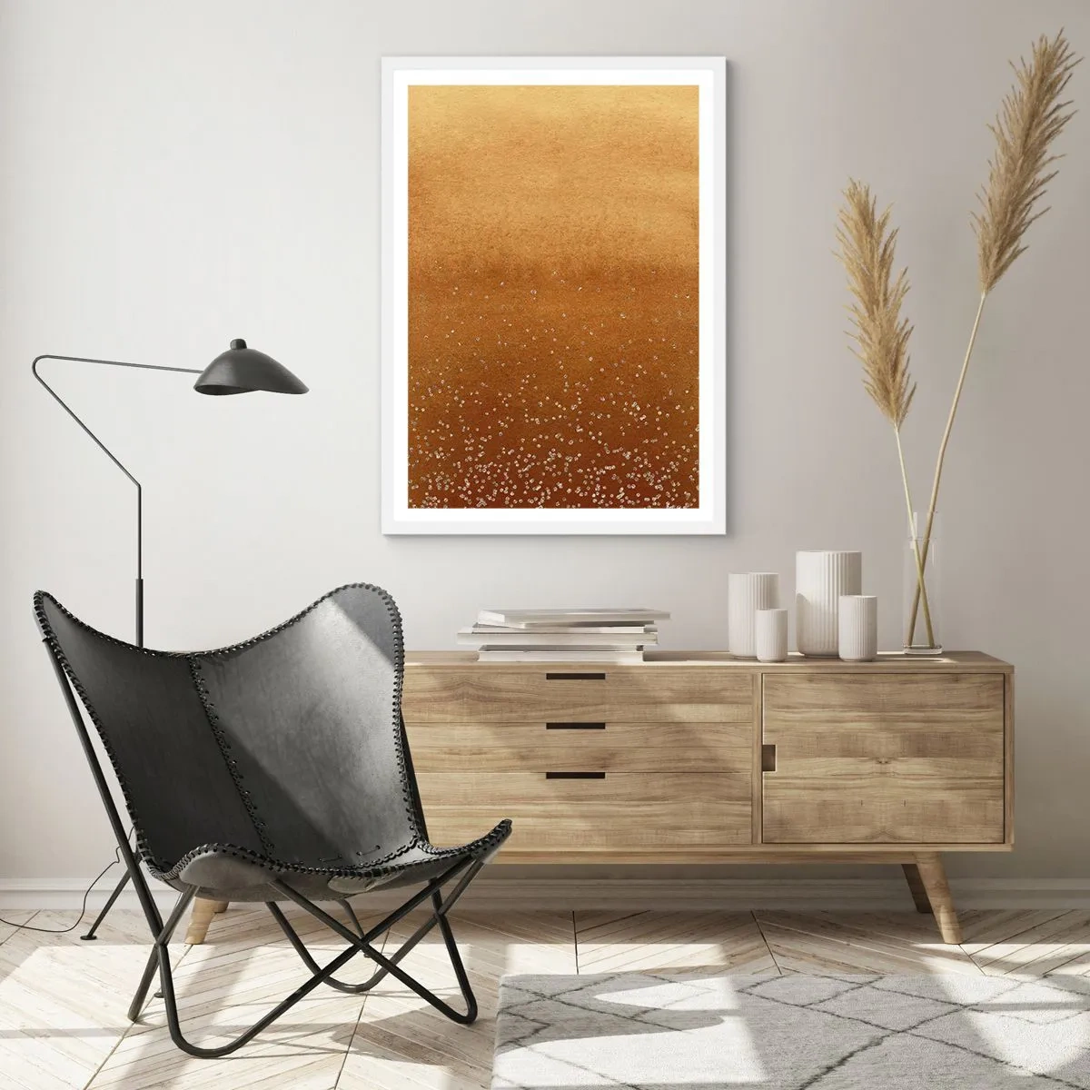 Plakát v bílém rámu - Zrození světla - 61x91 cm