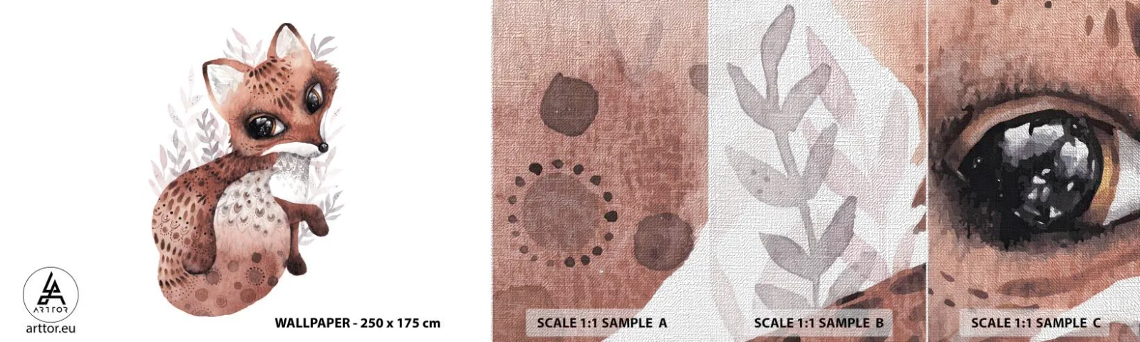 Vzor Fototapety Premium Canvas - Prostě se zamilovat - Pro děti, Liška, Pohádka - 100x30 cm