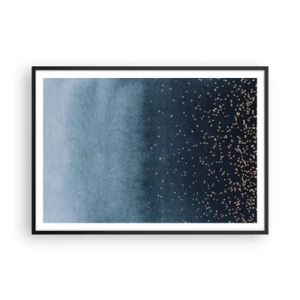 Plakát v černém rámu - Kompozice – modré fáze - 100x70 cm