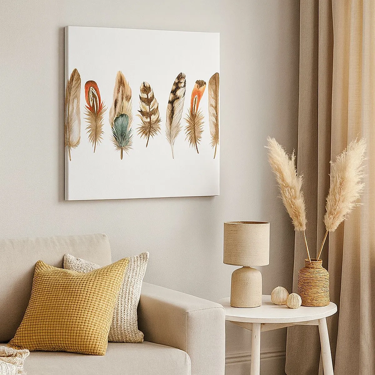 Obraz na plátně - Opeřená variace - 30x30 cm