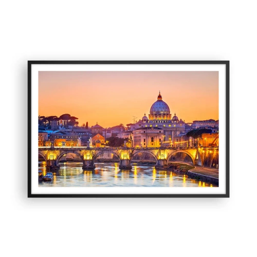 Plakát v černém rámu - Soumrak nad Věčným městem - 91x61 cm