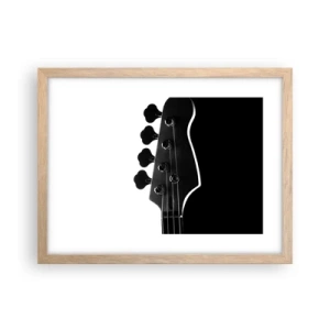 Plakát v rámu světlý dub - Rockové ticho  - 40x30 cm