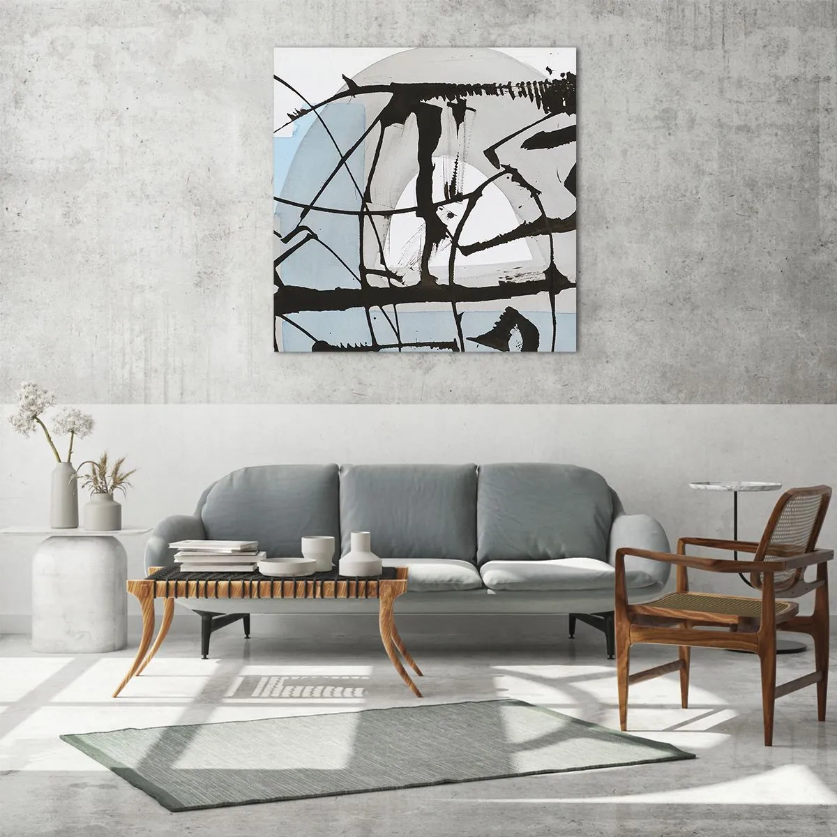 Obraz na skle - Přesto modrá - 60x60 cm