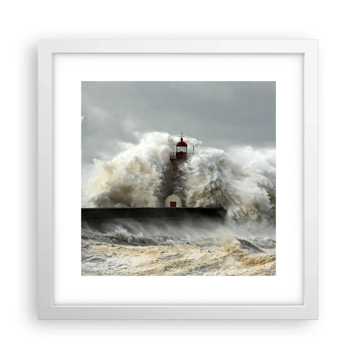 Plakát v bílém rámu - Hněv oceánu - 30x30 cm