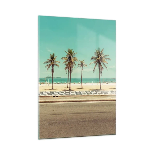 Obraz na skle - Hlídání pláže - 50x70 cm