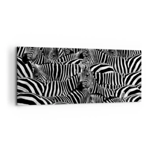 Obraz na plátně - Skupinový portrét s pruhy - 120x50 cm