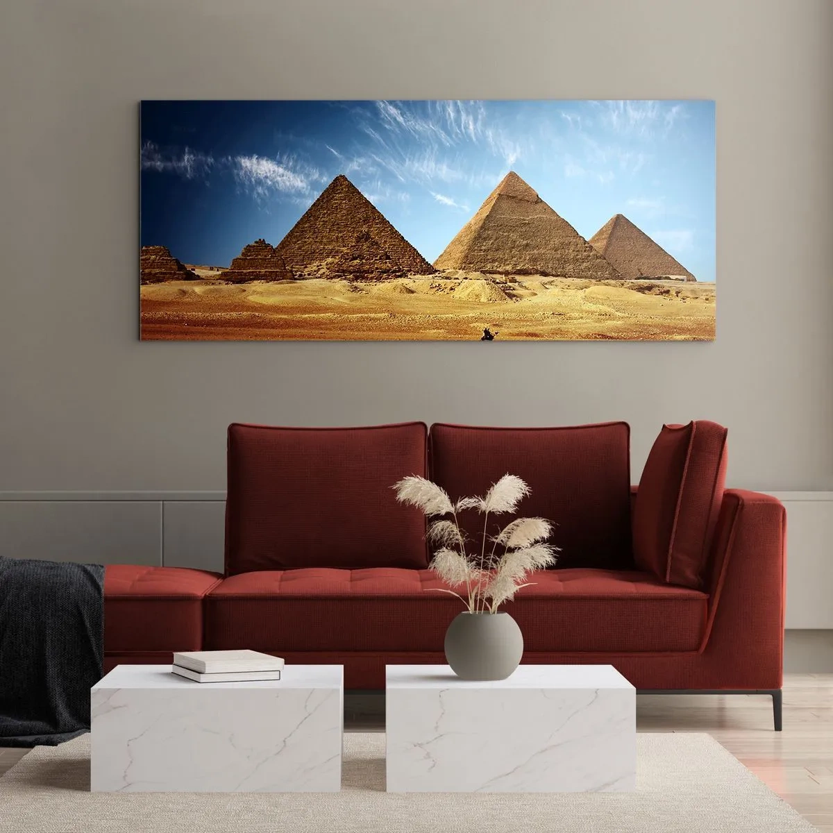 Obraz na skle - 40 století se na vás dívá - 100x40 cm