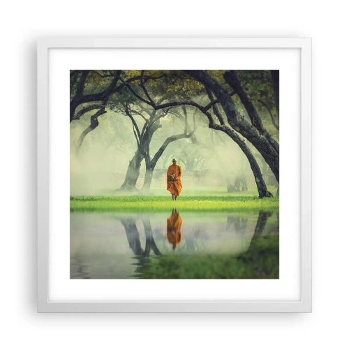 Plakát v bílém rámu - Na cestě k osvícení - 40x40 cm