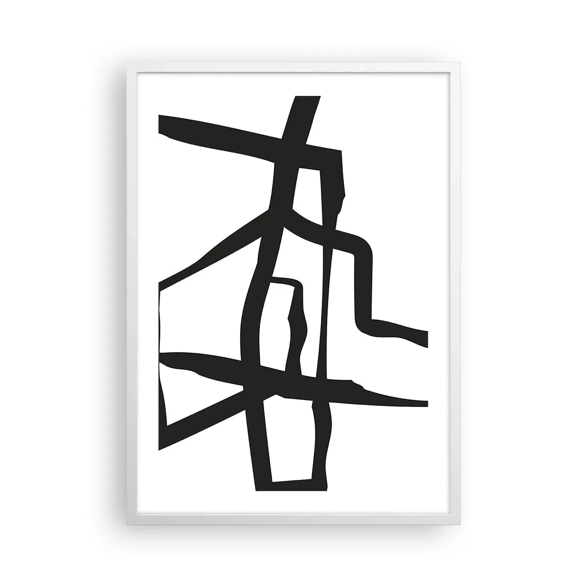 Plakát v bílém rámu - Černobílá konstrukce - 50x70 cm