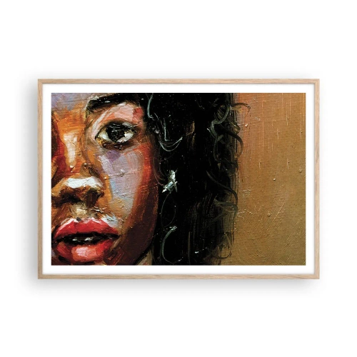 Plakát v rámu světlý dub - Černá a jas - 100x70 cm